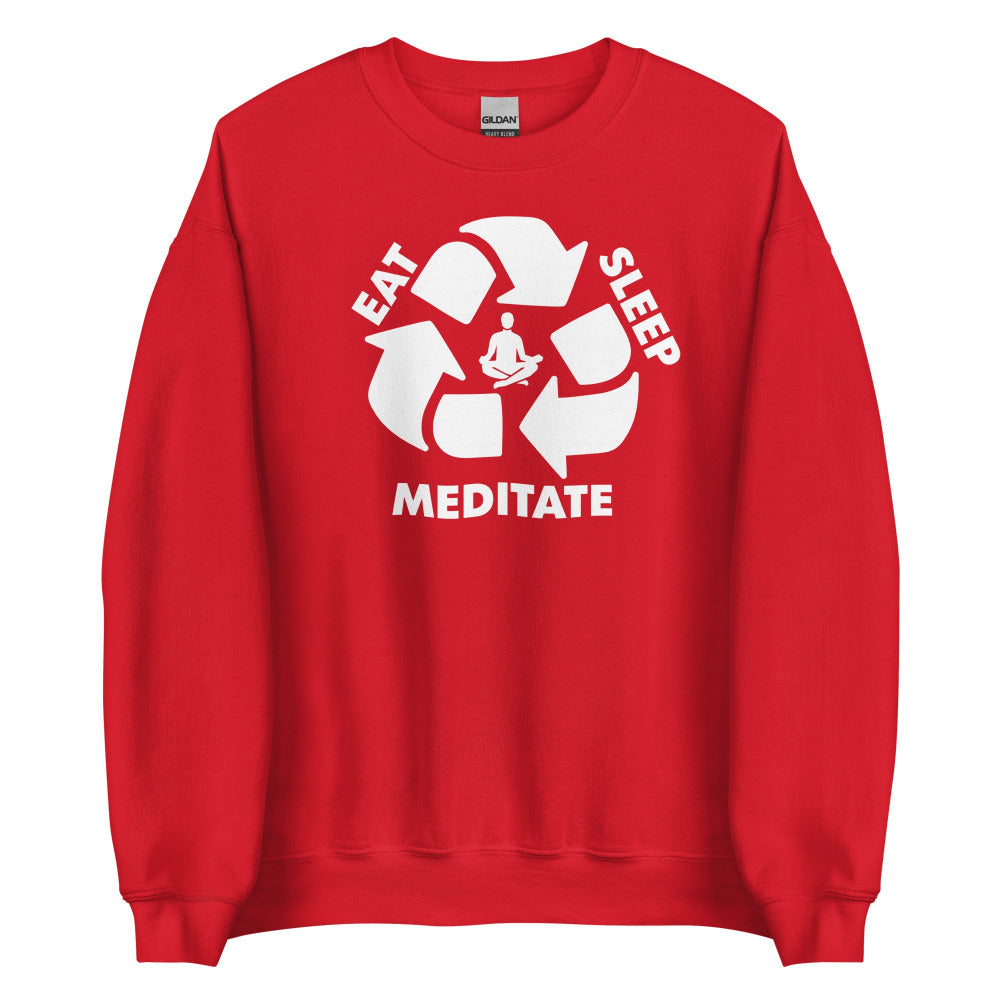Eat Sleep Meditate Sweatshirt - Red Color